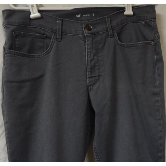 Lee Womens 14P Gray Smoke Easy Fit Stretch Mid Rise Straight Ankle Jeans 34x28 - Picture 2 of 15